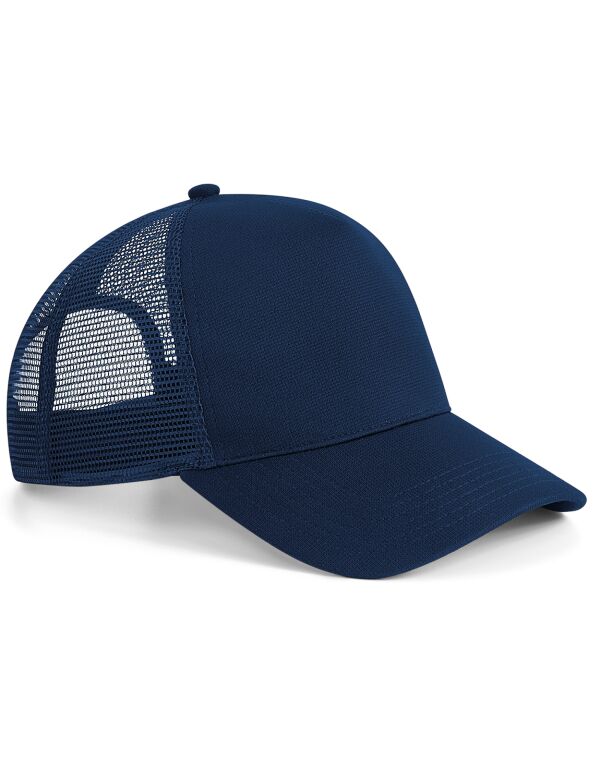 B642 Beechfield Microknit Snapback Trucker French Navy