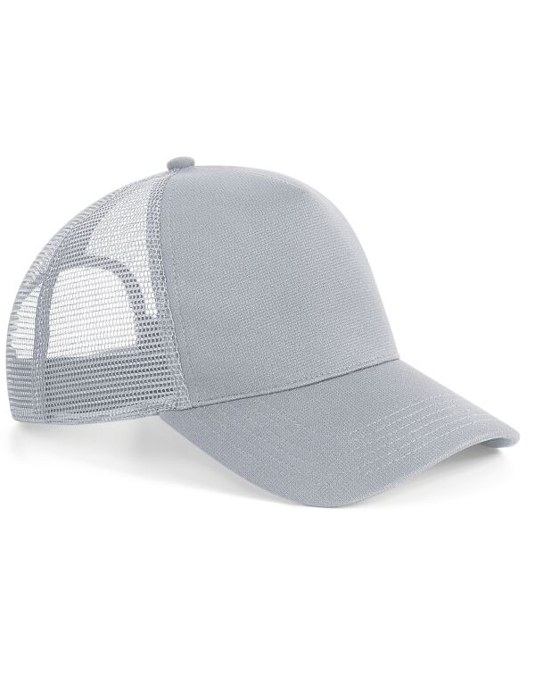 B642 Beechfield Microknit Snapback Trucker Light Grey B642 Beechfield Microknit Snapback Trucker Light Grey