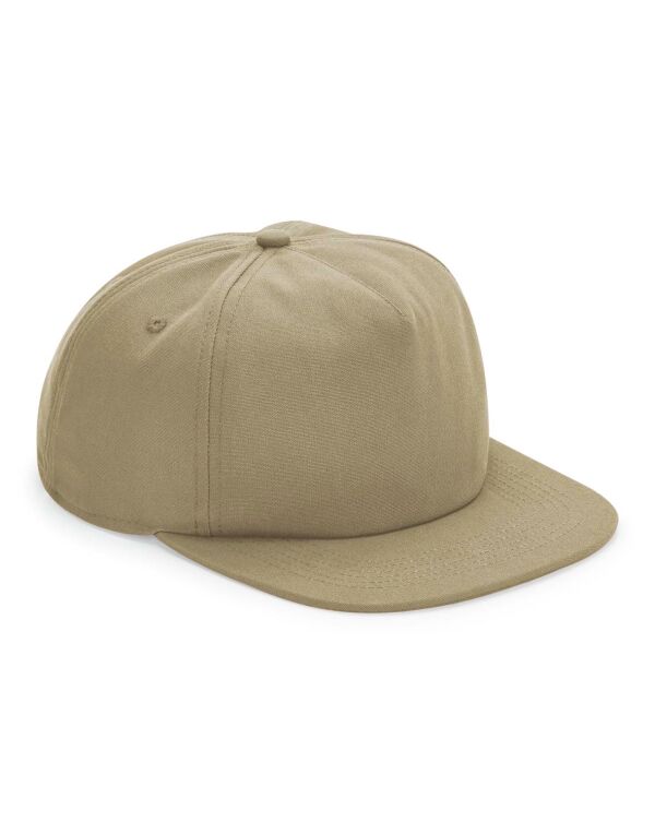 B64N Beechfield Organic Cotton Unstructured 5 Panel Cap Desert Sand
