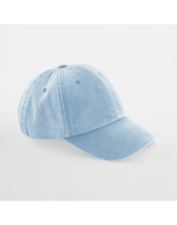 B655B Beechfield Junior Low Profile Vintage Cap Vintage Light Blue
