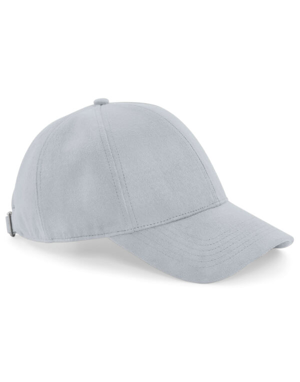 B656 Beechfield Faux Suede 6 Panel Cap Light Grey