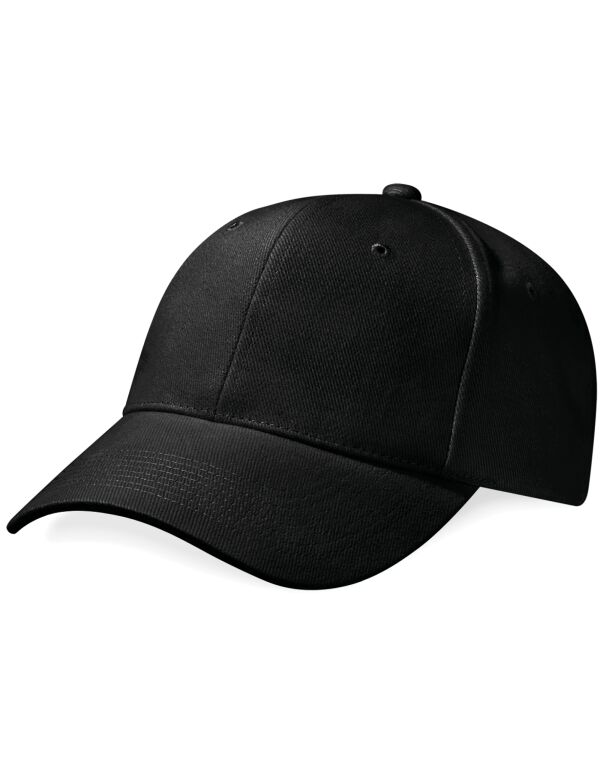 B65 Beechfield Pro-Style Heavy Brushed Cotton Cap Black B65 Beechfield Pro-Style Heavy Brushed Cotton Cap Black