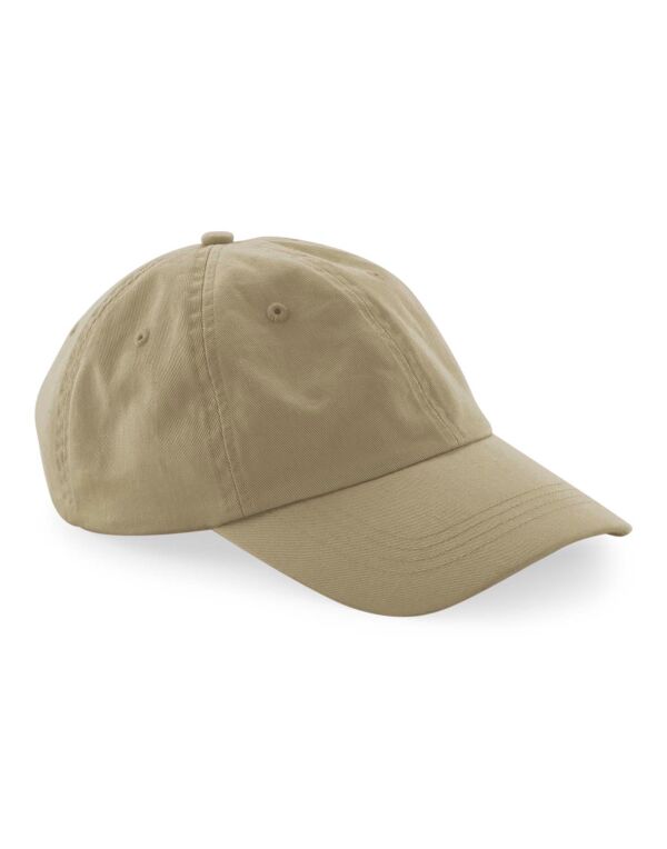 B652N Beechfield Organic Cotton 6 Panel Dad Cap Desert Sand
