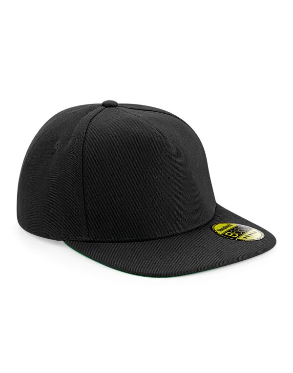 B660 Beechfield Original Flat Peak Snapback Black/Black/Black