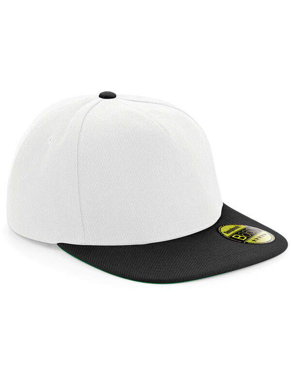 B660 Beechfield Original Flat Peak Snapback White/Black