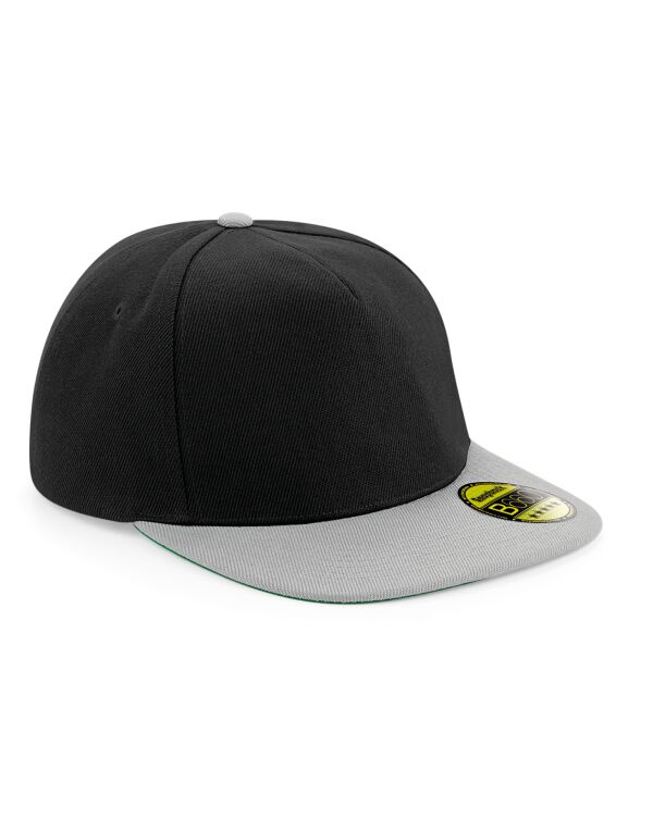 B660 Beechfield Original Flat Peak Snapback Black/Grey B660 Beechfield Original Flat Peak Snapback Black/Grey