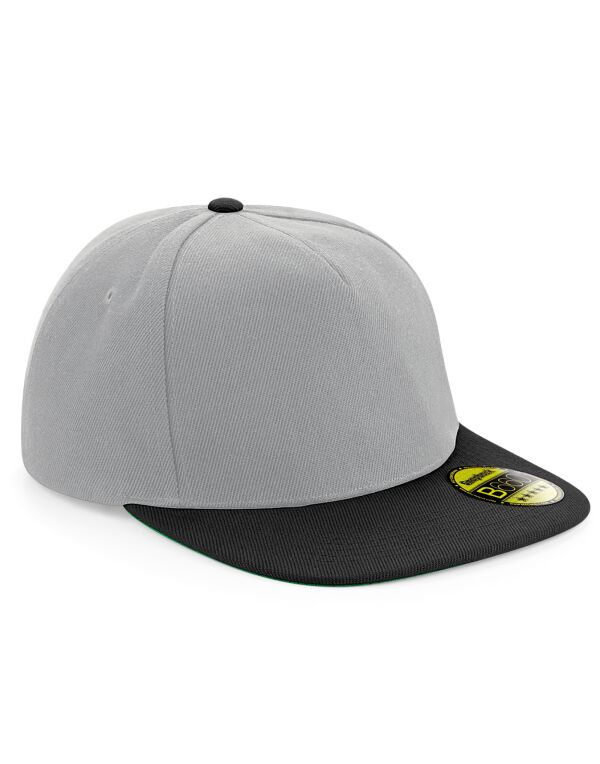 B660 Beechfield Original Flat Peak Snapback Grey/Black B660 Beechfield Original Flat Peak Snapback Grey/Black
