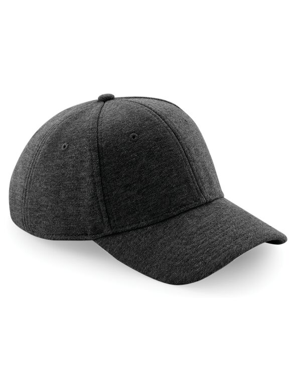 B677 Beechfield Jersey Athleisure Baseball Cap Heather Graphite B677 Beechfield Jersey Athleisure Baseball Cap Heather Graphite