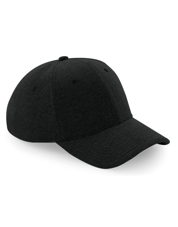 B677 Beechfield Jersey Athleisure Baseball Cap Black B677 Beechfield Jersey Athleisure Baseball Cap Black