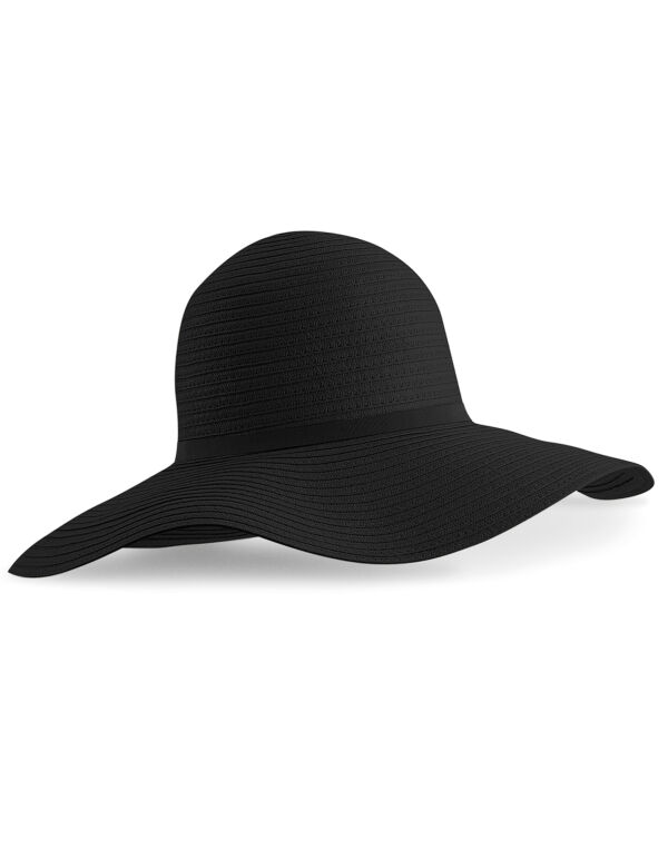 B740 Beechfield Marbella Wide-Brimmed Sun Hat Black