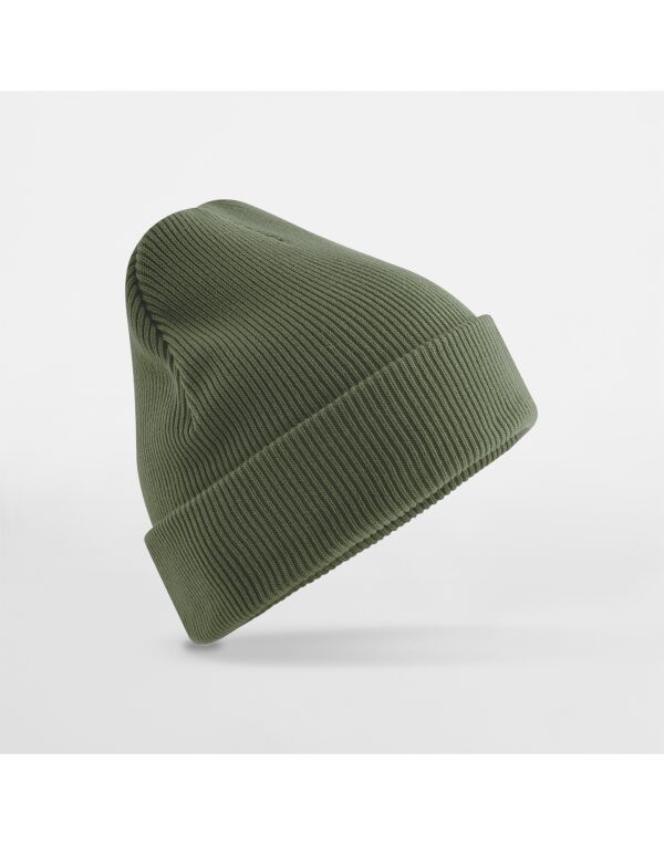 B830N Beechfield Organic Cotton Original Cuffed Beanie Olive Green
