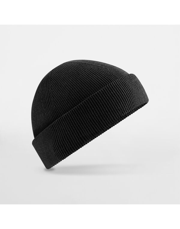 B832N Beechfield Organic Cotton Fisherman Beanie Black