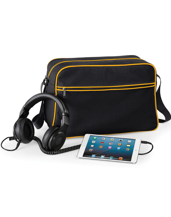 BG14 Bagbase Retro Shoulder Bag Black/Gold