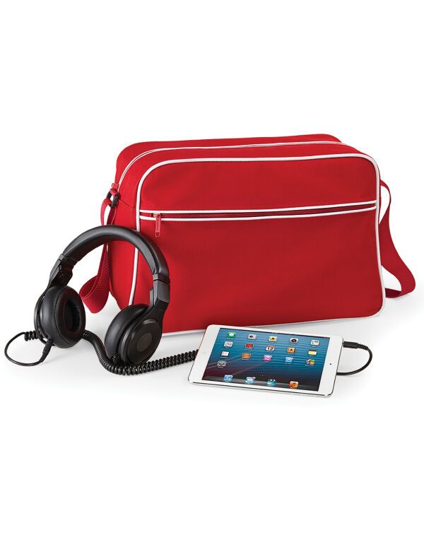 BG14 Bagbase Retro Shoulder Bag Classic Red/White