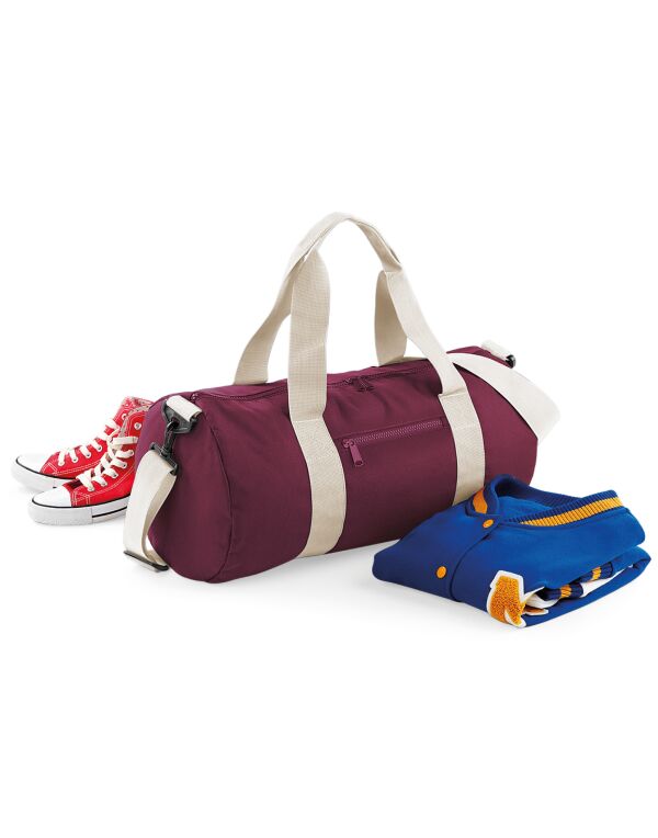 BG140 Bagbase Original Barrel Bag Burgundy/Off White