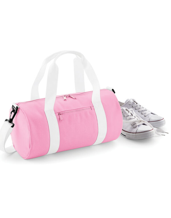 BG140S Bagbase Mini Barrel Bag Classic Pink/White
