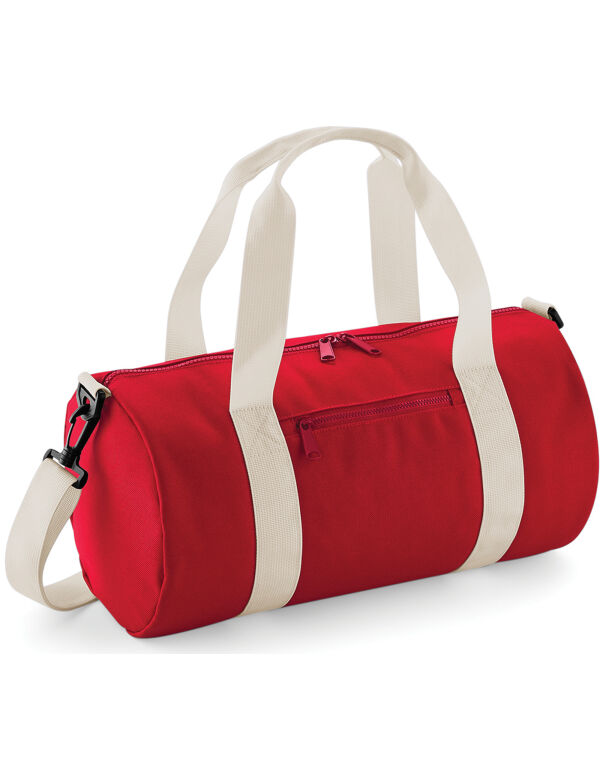 BG140S Bagbase Mini Barrel Bag Classic Red/Off White