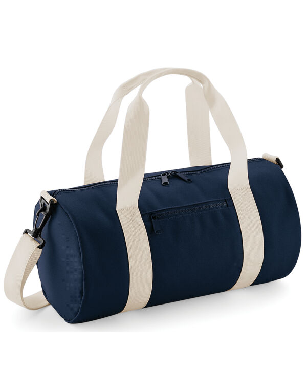 BG140S Bagbase Mini Barrel Bag French Navy/Off White BG140S Bagbase Mini Barrel Bag French Navy/Off White