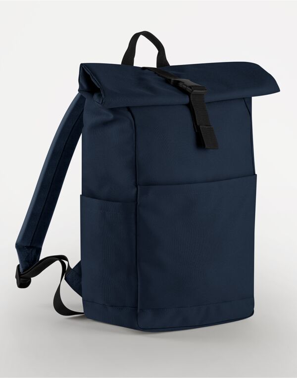 BG186 Navy Premium Recycled Roll Top Backpack