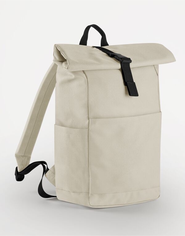 BG186 Bagbase Premium Recycled Roll Top Backpack Natural Stone BG186 Bagbase Premium Recycled Roll Top Backpack Natural Stone