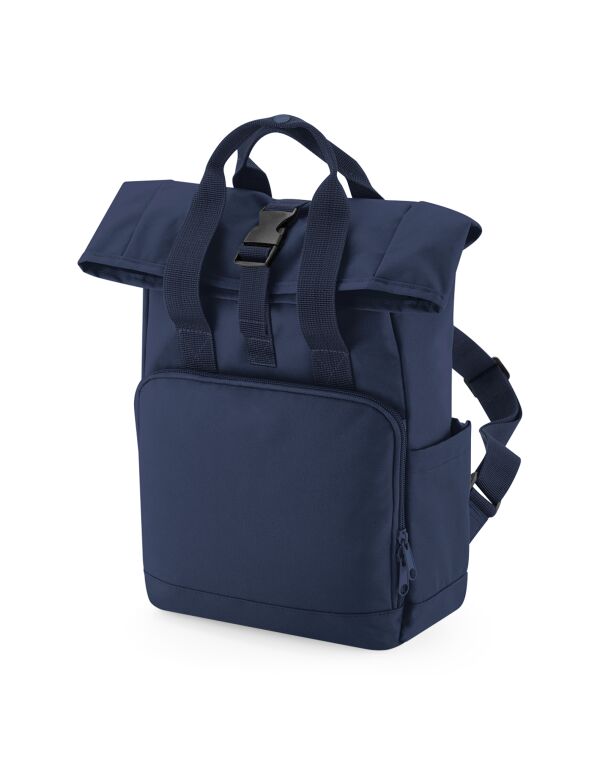 BG118S Navy Dusk Recycled Mini Twin Handle Roll-Top Backpack