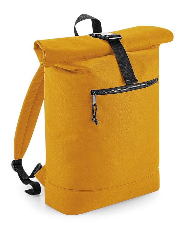 BG286 Mustard Recycled Roll-Top Backpack BG286 Mustard Recycled Roll-Top Backpack