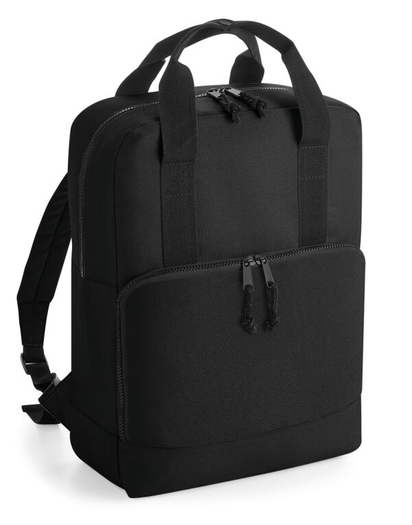 BG287 Black Recycled Twin Handle Cooler Backpack