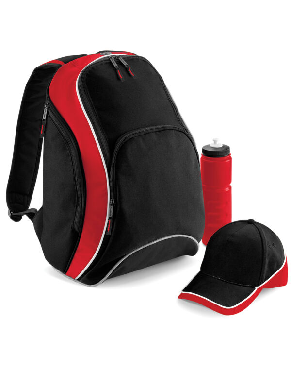 BG571 Bagbase Teamwear Backpack Black/Classic Red/White