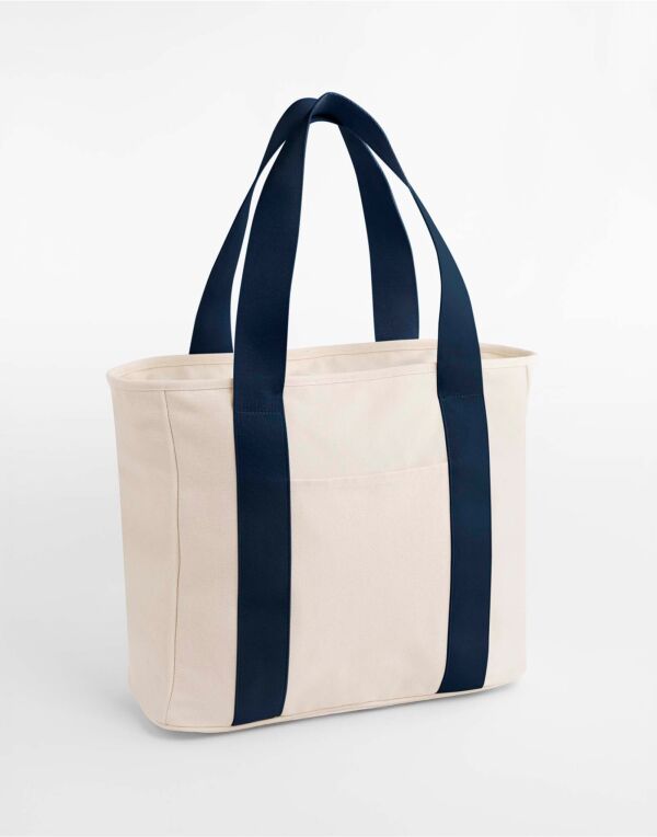 BG675 Natural/Navy Edit Canvas Tote