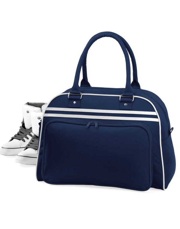 BG75 Bagbase Retro Bowling Bag French Navy/White