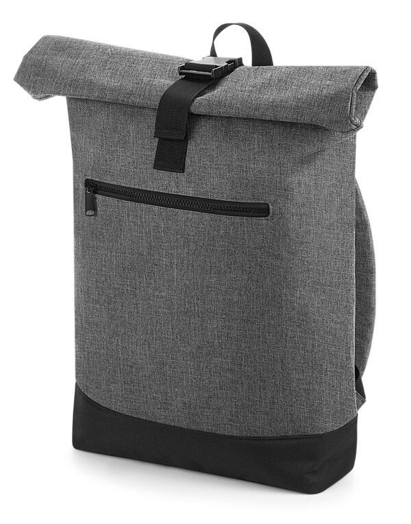 BG855 Bagbase Roll-Top Backpack Grey Marl/Black BG855 Bagbase Roll-Top Backpack Grey Marl/Black