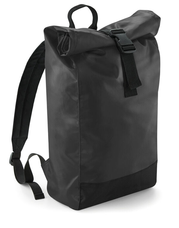 BG815 Black Tarp Roll-Top Backpack