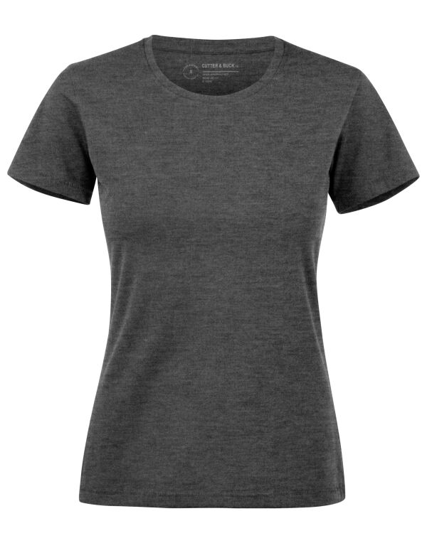 CB353409 Cutter & Buck Manzanita Roundneck Women Anthracite Melange