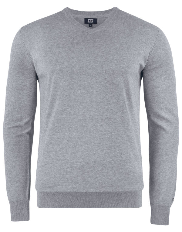 CB355418 Cutter & Buck Oakville V-neck Men Grey Melange