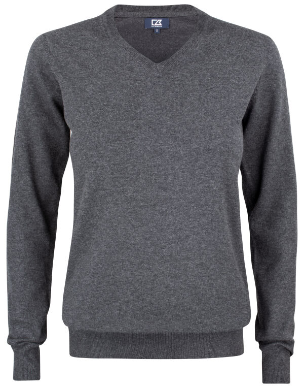 CB355419 Cutter & Buck Oakville V-neck Women Anthracite Melange
