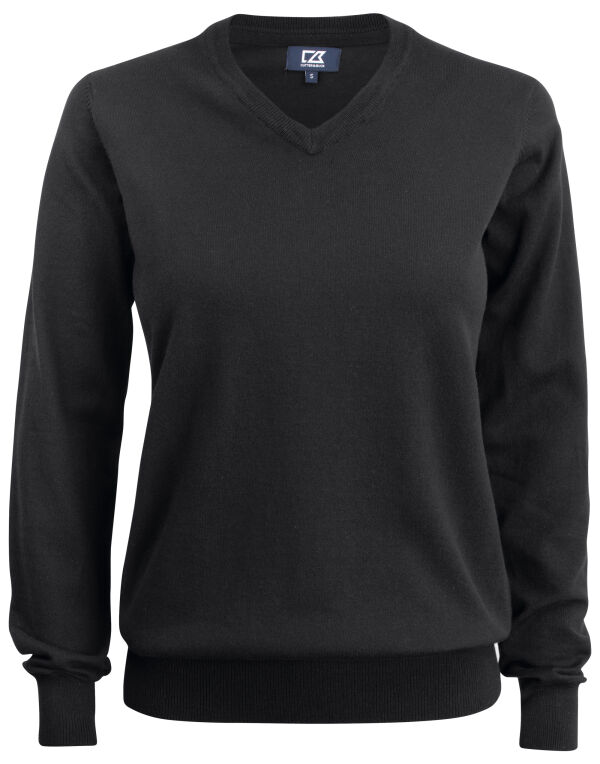 CB355419 Cutter & Buck Oakville V-neck Women Black
