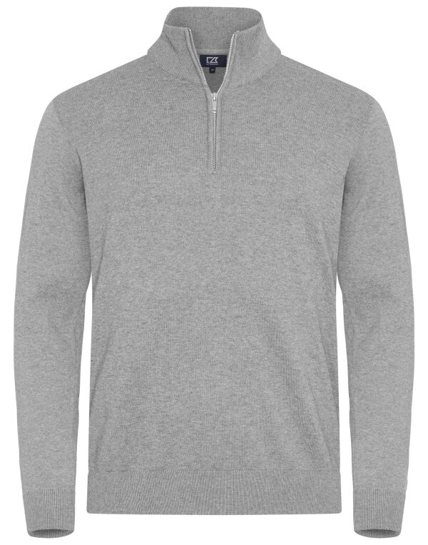 CB355428 Cutter & Buck Oakville Half Zip Sweater Men Grey Melange