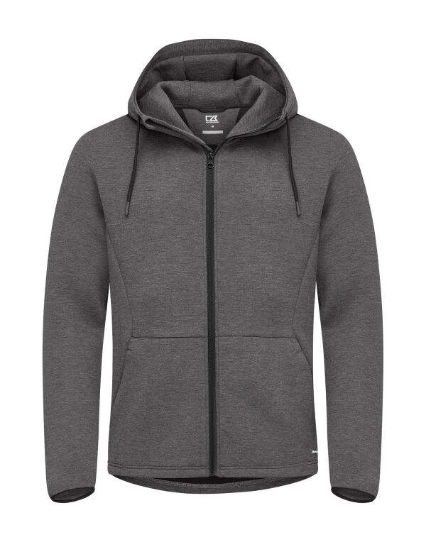 CB358418 Cutter & Buck Pemberton Hood Full Zip Men Anthracite Melange