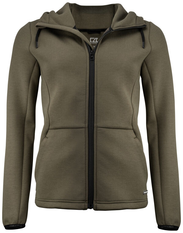CB358419 Cutter & Buck Pemberton Hood Full Zip Women Ivy Green