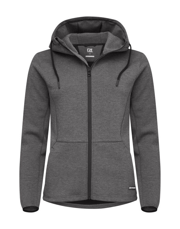 CB358419 Cutter & Buck Pemberton Hood Full Zip Women Anthracite Melange