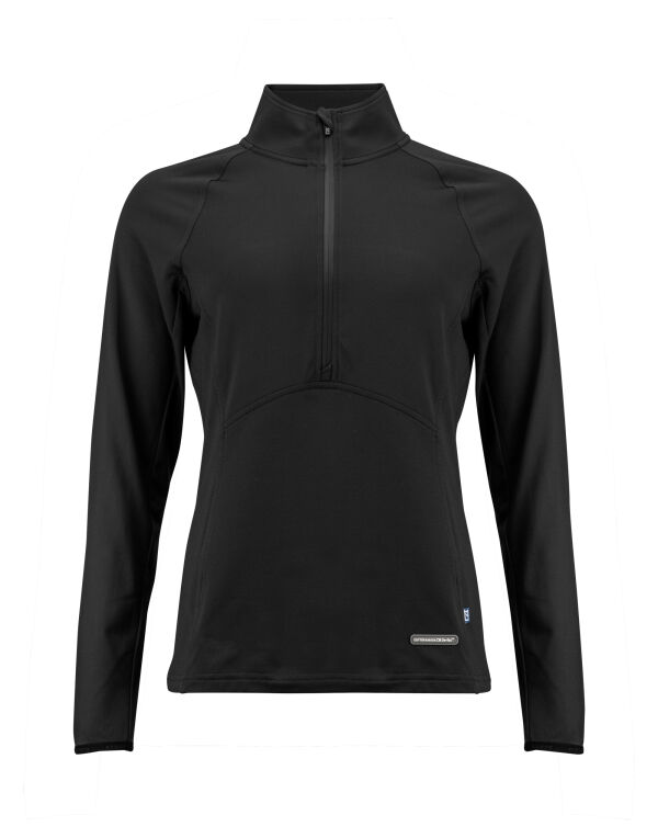 CB358425 Cutter & Buck Adapt Half Zip Women Black