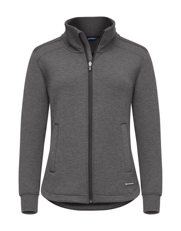 CB358427 Cutter & Buck Pemberton Cardigan Full Zip Women Anthracite Melange