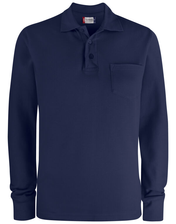 CQ028235 Clique Basic Pocket Polo L/S Dark Navy