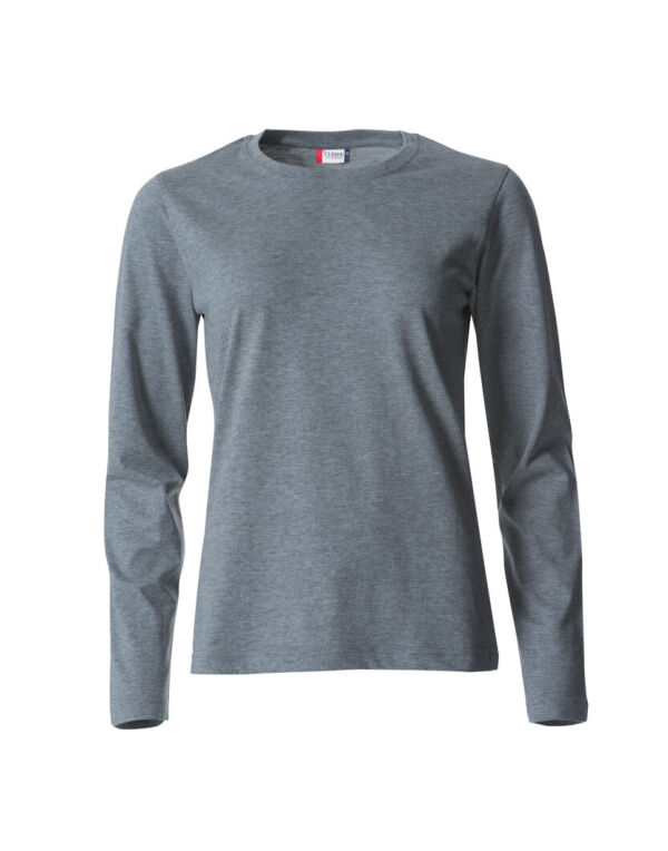 CQ029034 CLIQUE Ladies L/S Basic-T Grey Melange