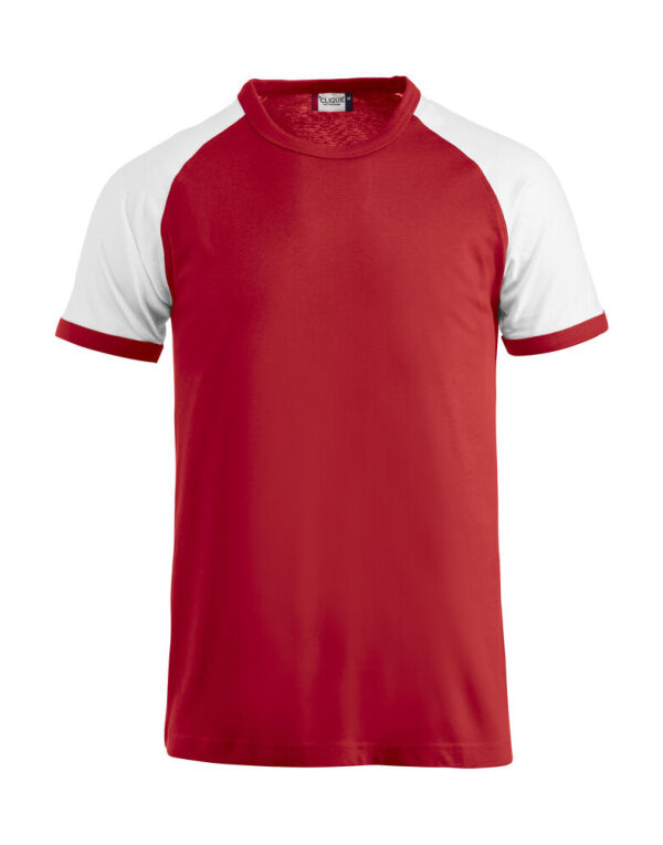 CQ029326 Clique Raglan T-Shirt Red/White