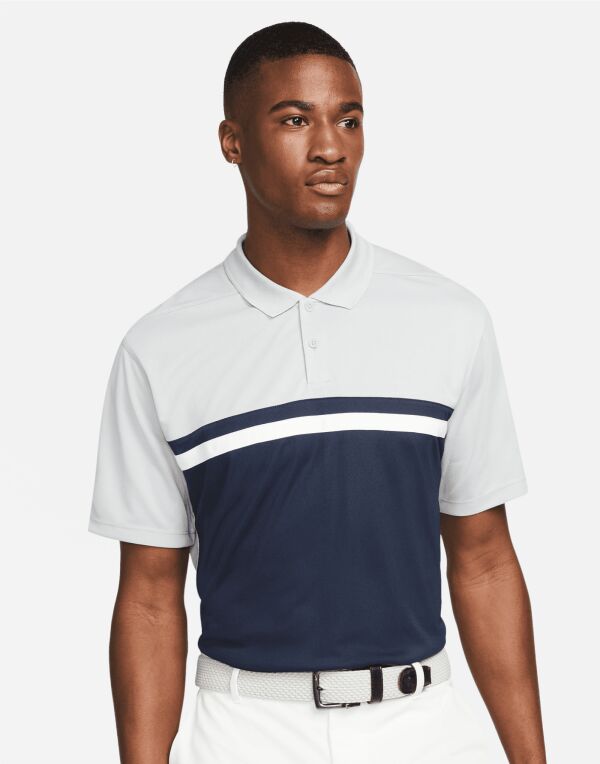 DH0849 Light Smoke Grey/ Obsidian Nike Victory Men’s Golf Polo