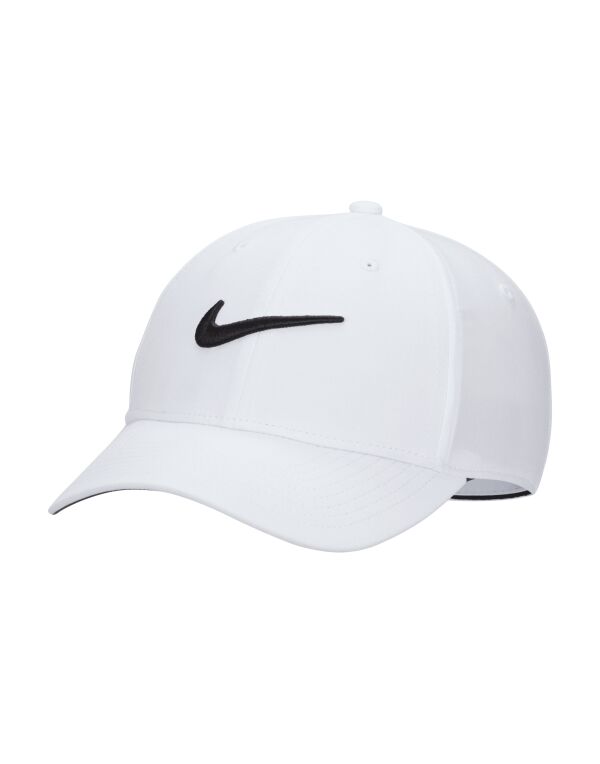 FB5625 White/Black Dri-Fit Structured Swoosh Cap