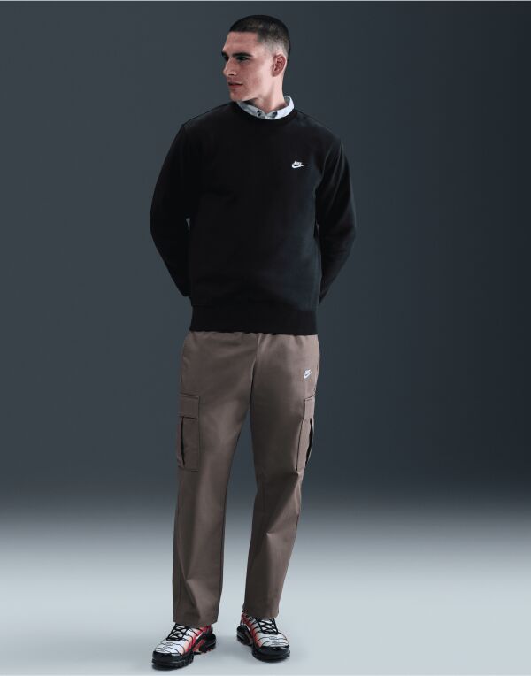 FN3886 Nike Golf Club Fleece Crew Black/White