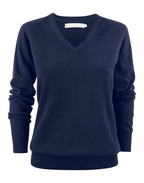 HAR2122505 James Harvest Ashland V-Neck Ladies Knit Navy