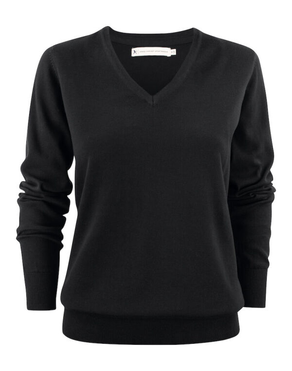HAR2122505 Black Ashland V-Neck Ladies Knit